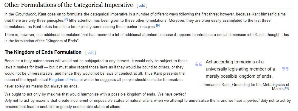 D Brett Richardson Tribelaw Kant S Categorical Imperative The Kingdom Of Ends Formulation T Co Gah4t5vove Kant Categoricalimperative T Co Nwtjk0618j Twitter