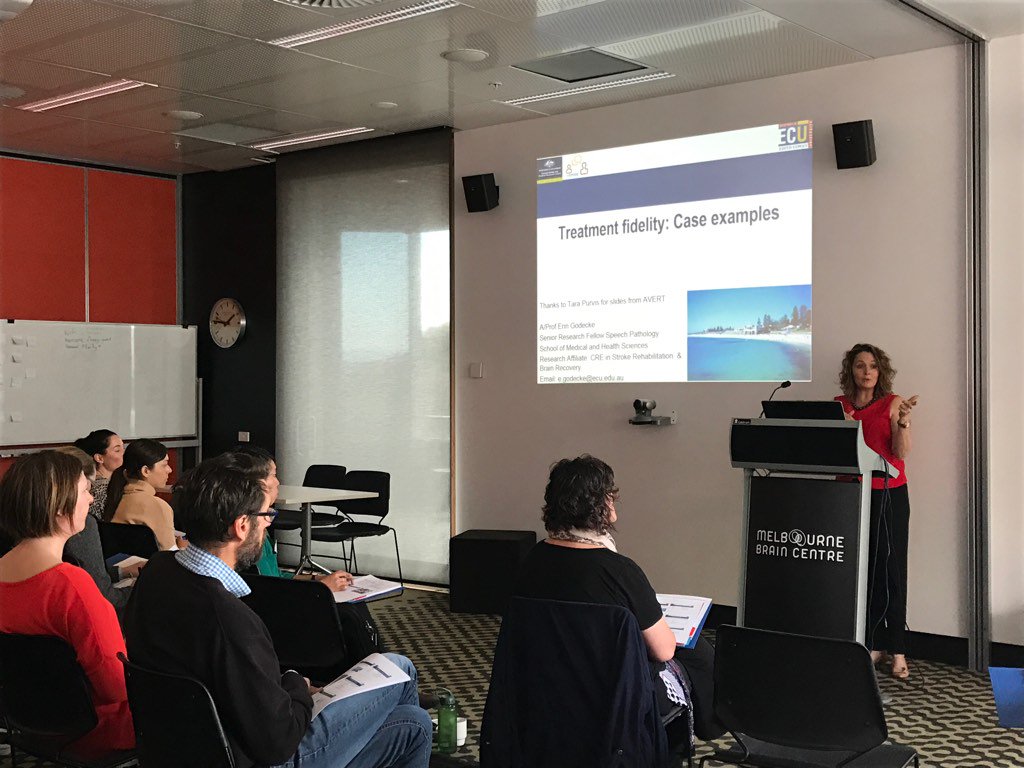 The importance of therapy fidelity for clinical trials@ErinGodecke Trials Mngment wkshop 2017 <a href="/strokeCRE/">CRE Stroke Rehab</a> <a href="/TheFlorey/">The Florey</a>