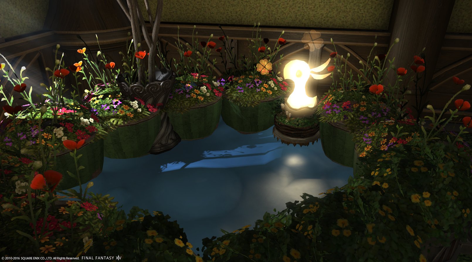 ハウジング Ff14 そろそろ開発に水系統の家具を追加してもらいたいなと思い以前作った和風内装での池 プリンラグを青く染色してその周囲に植物を置いて囲みました ちょっと池っぽい Ff14 Ff14ハウジング T Co O8hqyesf6p Twitter