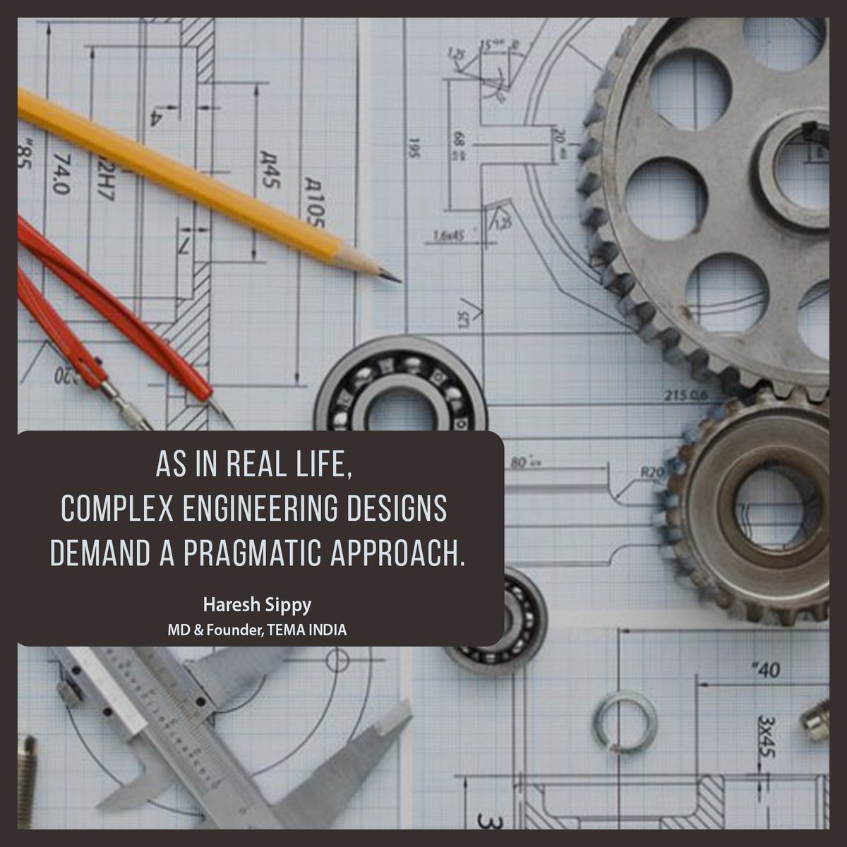 HareshSippy's tweet photo. As in real life, complex engineering designs demand a pragmatic approach. #EngineerQuote #EngineerLife #Engineerdesign #Engineering https://t.co/LzyBpZ7L8g
