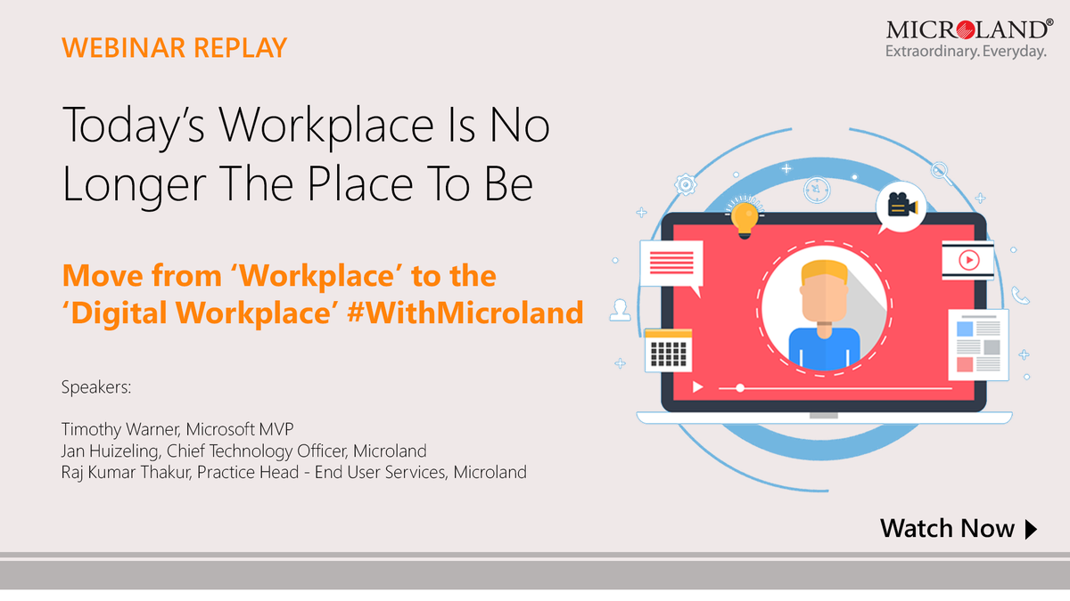 MicrolandLtd's tweet photo. Missed our #webinar on digital workplace? We have you covered, watch a replay here https://t.co/3HJxoYFQo0 #DigitalWorkplace #CIO #DX https://t.co/J0mC2Ztxe7