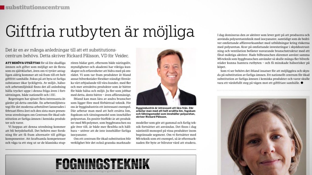 Bilbranschen borde växla till rutlim som är säkra både i trafiken och för den som arbetar i verkstaden. verkstaderna.se/epages?id=4262 #arbetsmiljö