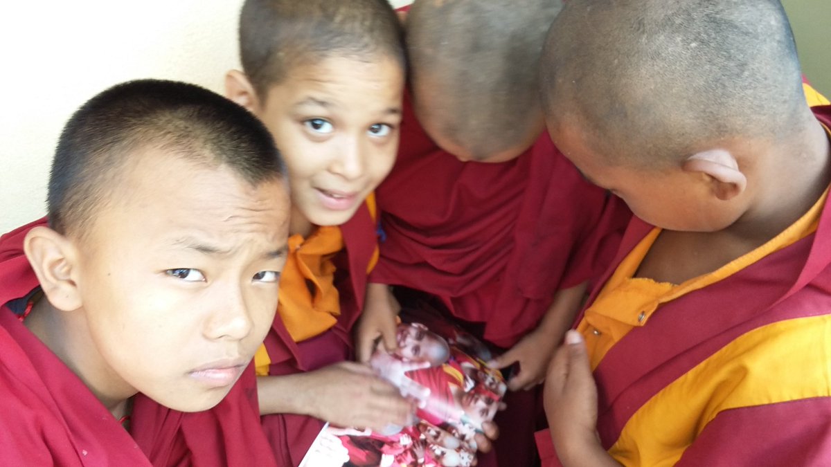 Reunited with the 'Mini Monks' after 5 months to donate sale proceeds of my book 'A Peace Of Nepal'. #charitytuesday #peace #Nepal