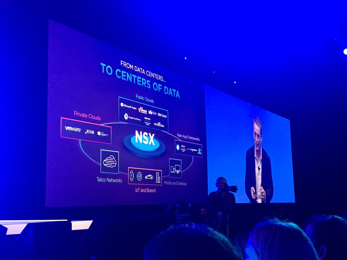 .<a href="/PGelsinger/">Pat Gelsinger</a> tells us at #VMworld that if you are not already on NSX then you are late...