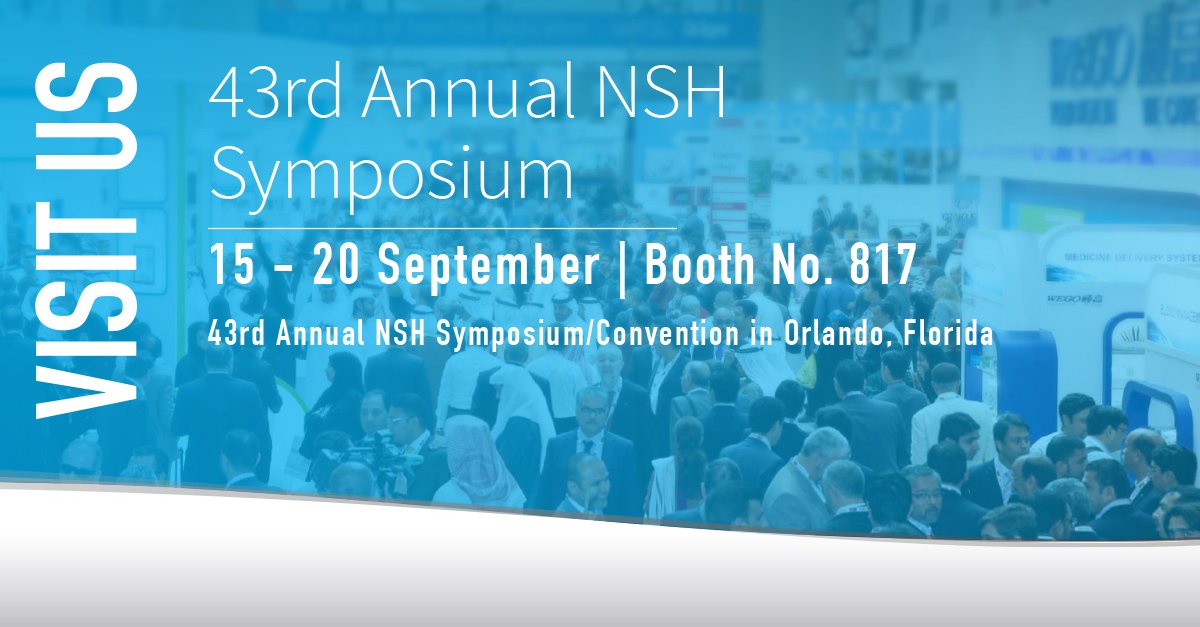Just a few days until the 42nd Annual #NSH Symposium in Orlando, Florida. You will find us at Booth 817! #NSHSymposium #NSH2017