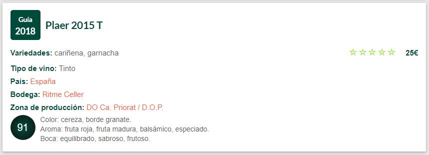 ritmeceller's tweet image. Puntuació Guia Peñin 2018! Plaer 2015: 91/100 points 😃 #guiapeñin #puntuació #vi #vino #wine #guiapeñin2018