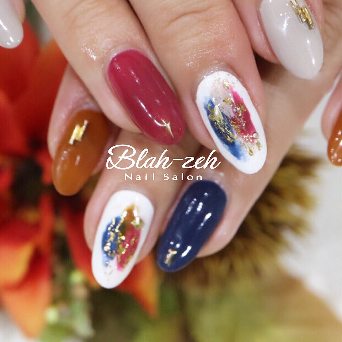 Blah Zeh Nail Salon School 秋カラー ぬりかけネイル スタッフネイル 秋ネイル ボルドーネイル キャメルカラーネイル ネイビーネイル グレーネイル ぬりかけネイル ちぐはぐネイル 錦糸町ネイルサロン 錦糸町ネイル 錦糸町ジェルネイル ブラゼ