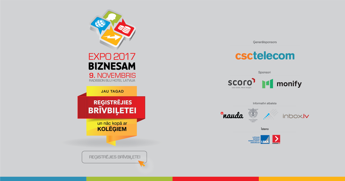 EXPOBIZNESAM's tweet photo. Reģistrējies brīvbiļetei un nāc kopā ar kolēģiem: https://t.co/8iCMskv4rS https://t.co/aFpq2n3wM1