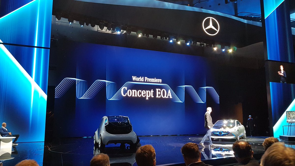 ignitionlpmag's tweet photo. World premiere of the @MercedesBenz EQA fully electric compact concept. #MBIAA17 https://t.co/vddME0saDp