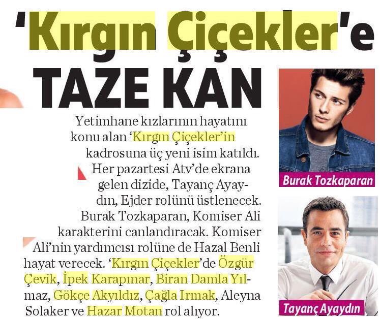 Kırgın Çiçekler 3.Sezonuyla 18 Eylül Pazartesi 20:00 Atv'de 😊 #tayançayaydın