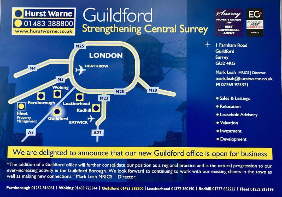 Hurst Warne have opened a new office in Guildford - well done team HW
