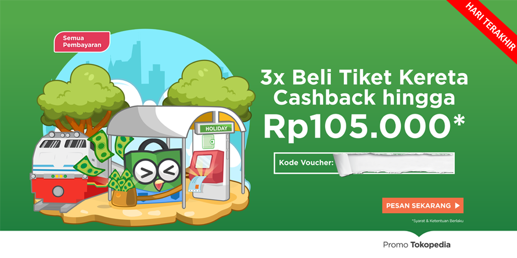 ⏰ TERAKHIR! Segera ambil kode promo Tokopedia cashback hingga IDR 105.000 GRATIS di Flipit 🚂 >> bit.ly/2wurDK9