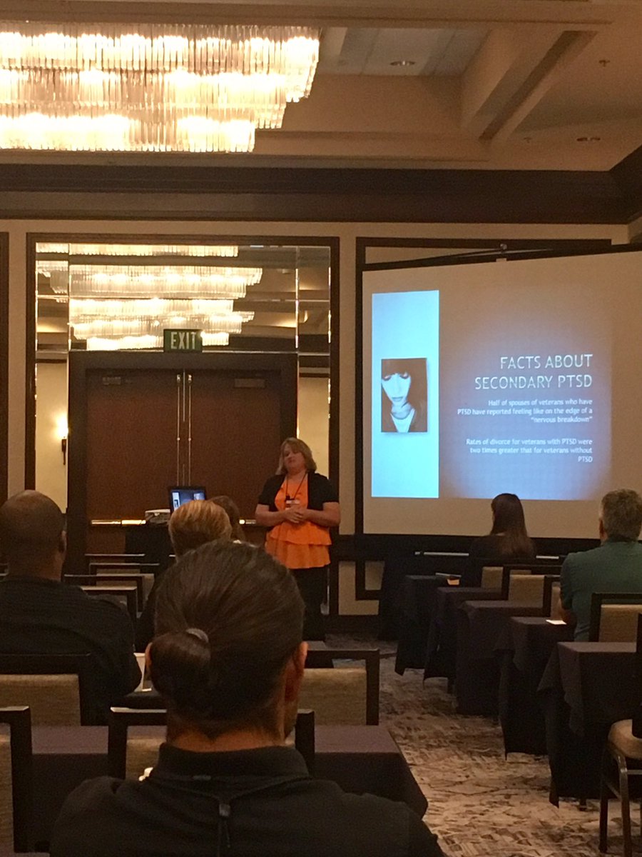 Learning about the effects of secondary PTS. Reintegration affects the entire family! #B2H17 <a href="/MFRIPurdue/">Military Family Research Institute</a>