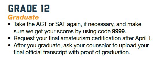 ncaaec's tweet photo. Before heading to college you need to take care of senior year in HS and outstanding tasks. Make sure you're ready: https://t.co/4me0xdNeg2 https://t.co/Fmms26iBkA