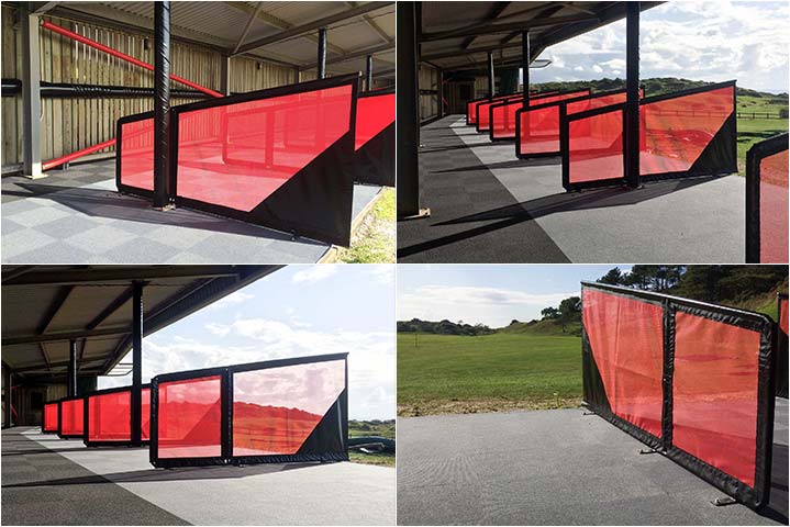 RangeSolutions's tweet image. Lastest #Golf #Driving #Range refurb @SauntonGolfClub . Black &amp;amp; red freestanding dividers. 2 colour carpet to differentiate walkway / bays 🏌