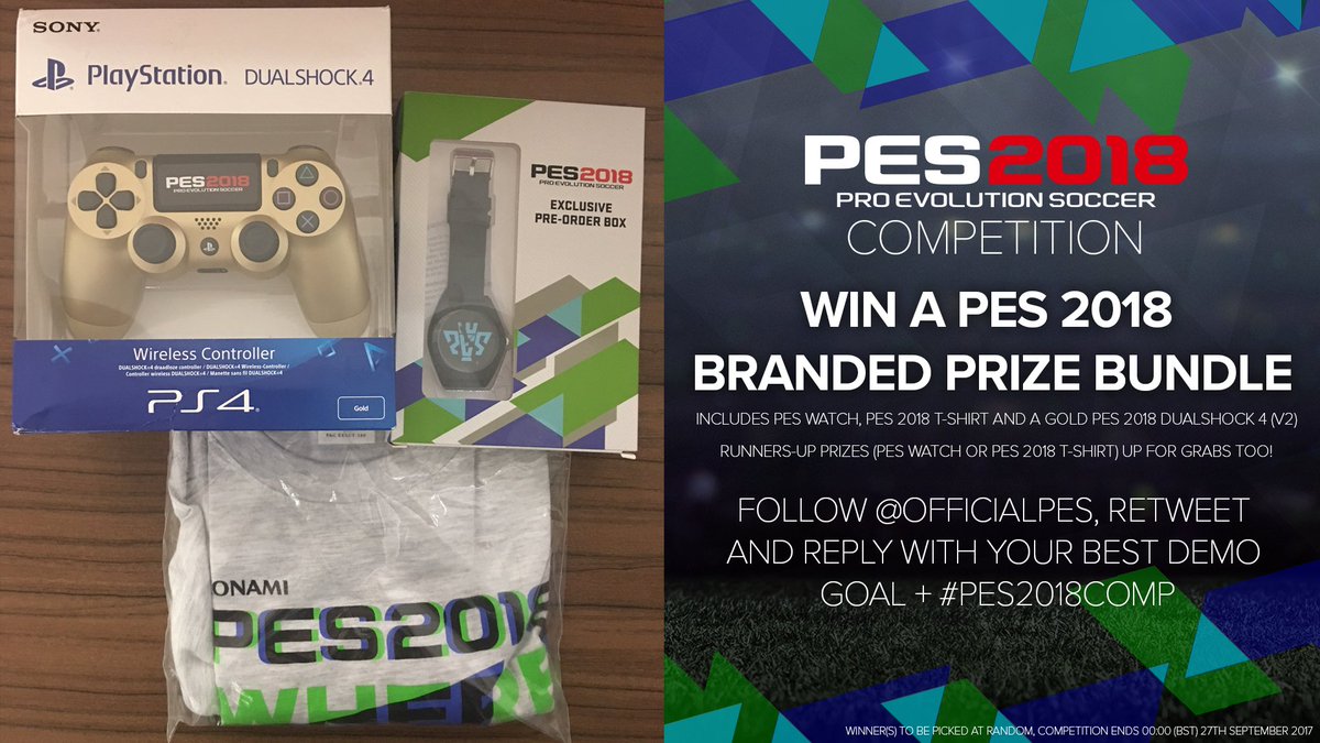 play_eFootball's tweet photo. [COMPETITION] Send us a video of your best goal from the game with #PES2018Comp to enter and win a Branded PES Prize Bundle! https://t.co/axPHFhC1Wv