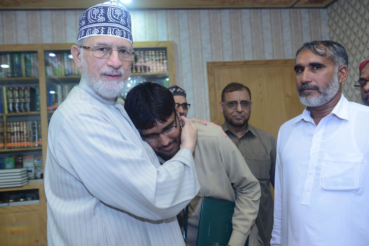 TahirulQadri's tweet photo. Dr Tahir-ul-Qadri congratulates student of COSIS, The Minhaj University, M Naqib Azam on 1st position in Intermediate with 992 marks. https://t.co/XqsLvV46CP