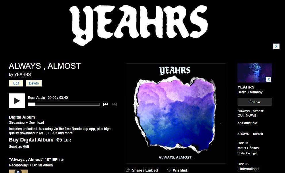 yeahrsmusic's tweet photo. 10" now available worldwide on our new bandcamp page! Link in bio. 
#yeahrs #ep #vinyl #10inch #music #order #merch https://t.co/3ZXk3fxRfc https://t.co/u4YGMaunnY