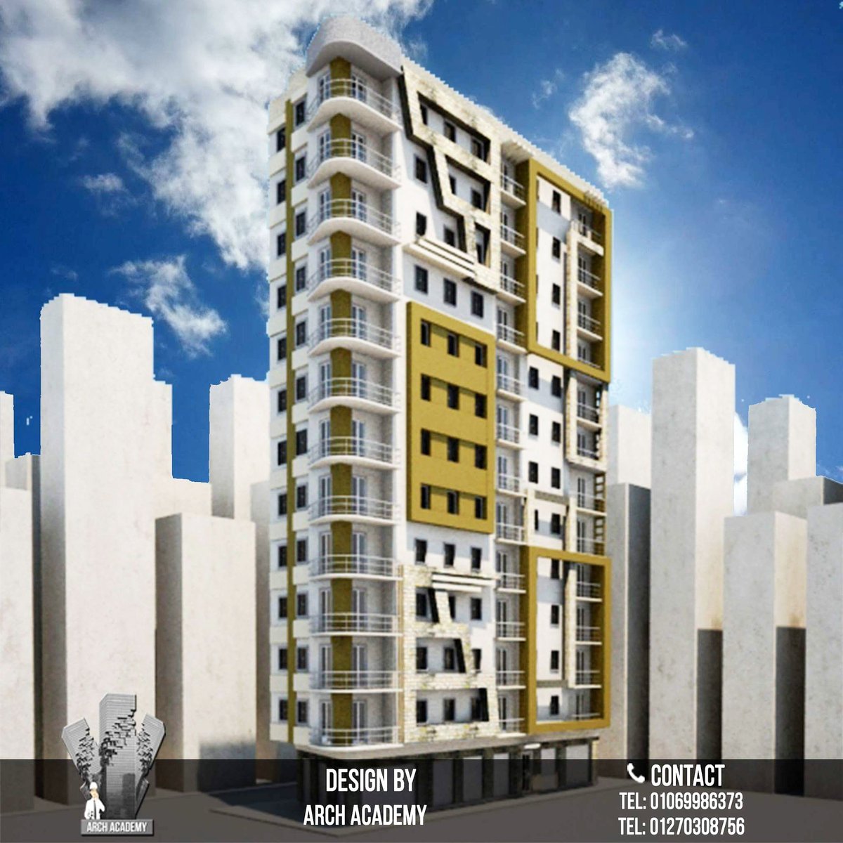 Residential tower 🏠Designed by Arch Academy
📞Contact us for any order 
01069986373,01270308756,01060122439
#3dsmax#vray#ps
#arch_academy