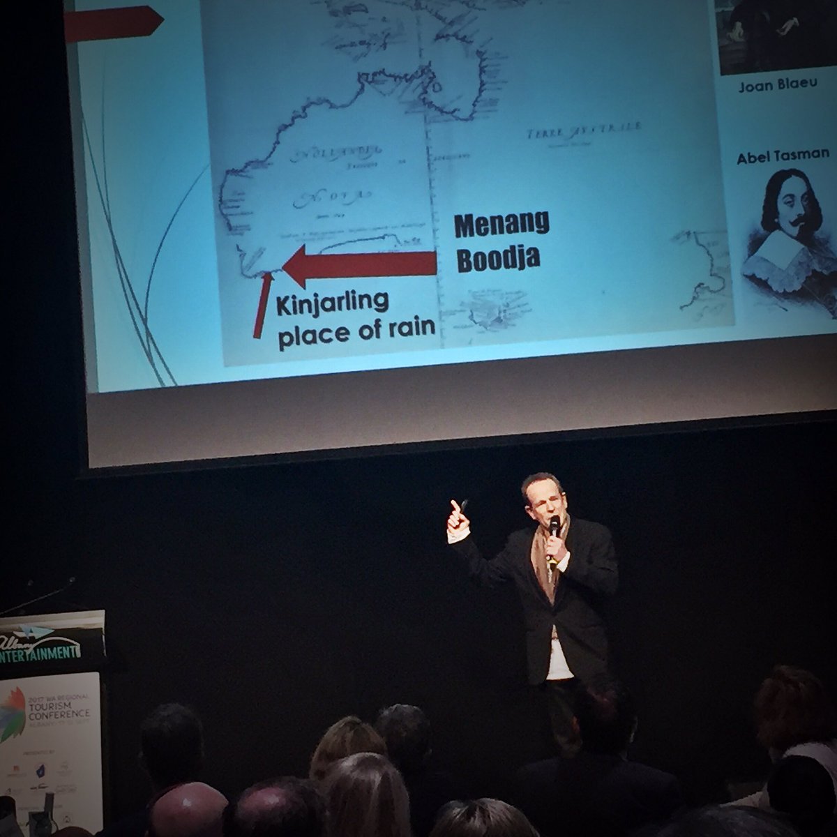 PembertonVC's tweet image. Jon Doust entertaining the Tourism WA Conference dinner #watourism