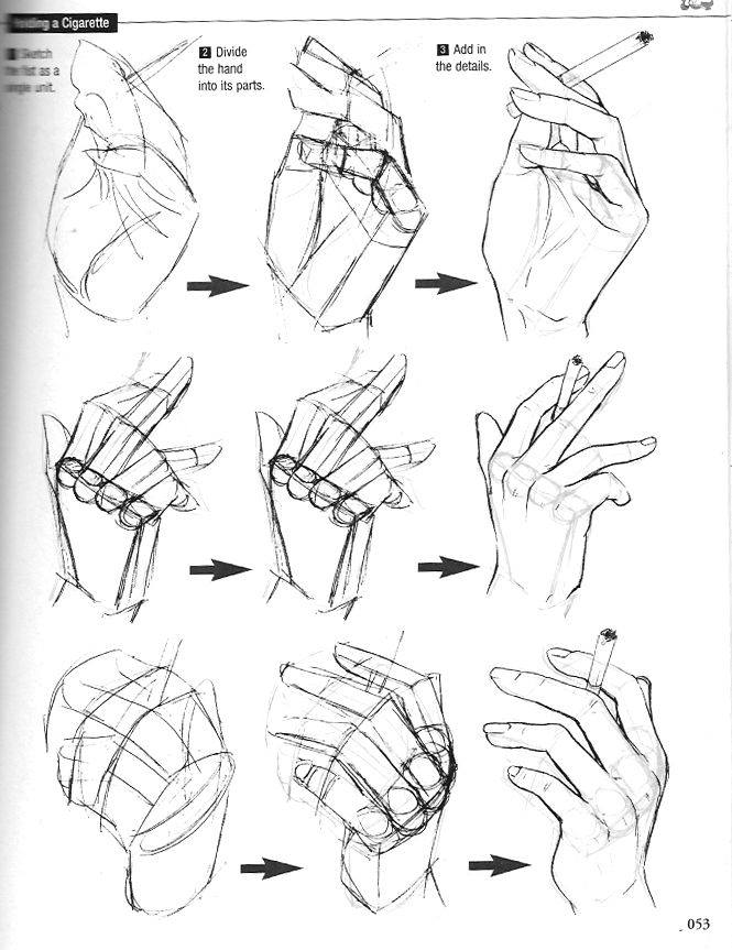 How to draw cigarettes on hand 