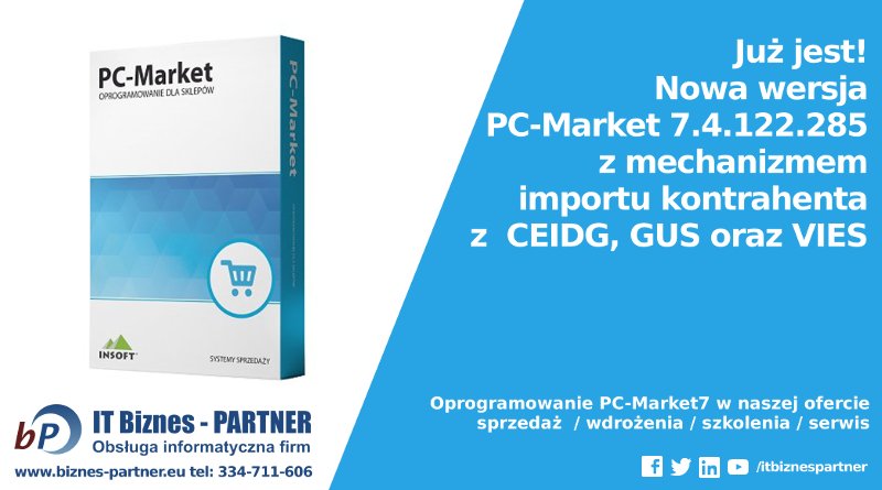 itbiznespartner's tweet photo. Już jest! Nowa wersja #pcmarket z funkcją importu danych kontrahenta z #CEIDG, #GUS i #VIES
https://t.co/eBKEwWWR2t
#OprogramowanieDlaFirm https://t.co/ZGZbjgPEqf