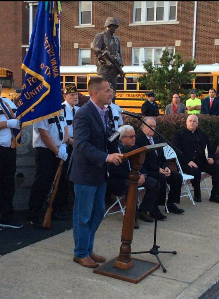 RepHaggerty's tweet photo. I offered opening remarks at the Olyphant 9 11 Remembrance last evening. https://t.co/2jWnMawEO6