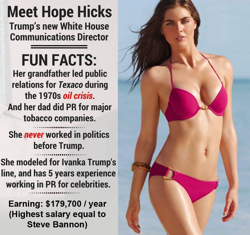 How many here are better qualified than Hope Hicks.