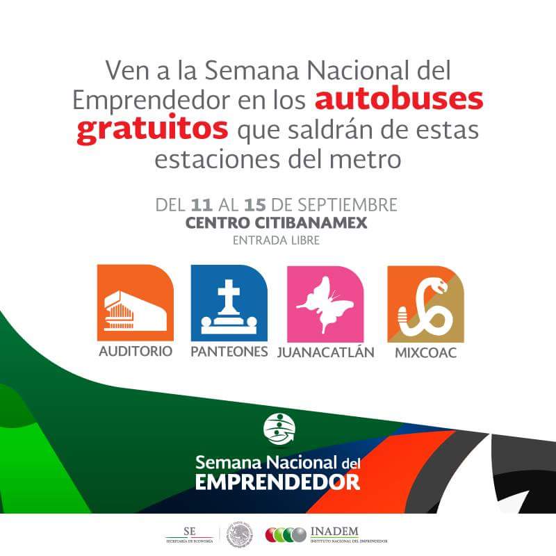 artesanatosmex's tweet photo. No te pierdas la #SemanaDelEmprendedor, hay disponible autobuses en las estaciones del metro ¡Te esperamos!
#Artesanatos
#Stand8101 https://t.co/w1vQdHDWhZ