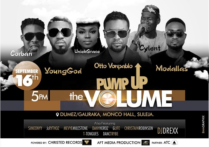 studio6naija's tweet photo. NEWS: Christed Records set to Headline PUMP UP THE VOLUME CONCERT.
https://t.co/JkEizZAKrF
@MrYoungGod @ATCCLUB @atcCATCHFIRE
#Studio6Naija https://t.co/QgYLokKLNm