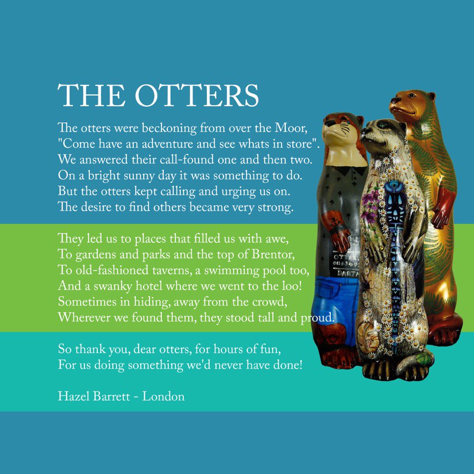 Hazel Barrett from London wrote the following poem after viewing a selection of the wonderful Moor Otters around Dartmoor recently.