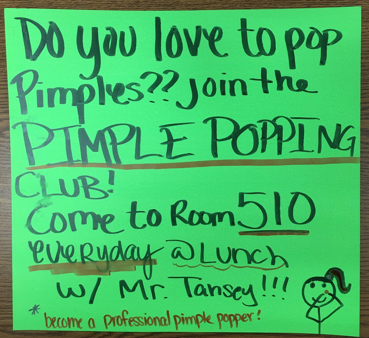 EHSSportsMed's tweet image. Go join Mr Tansey&apos;s club! #PimplePoppers
#ClubRush