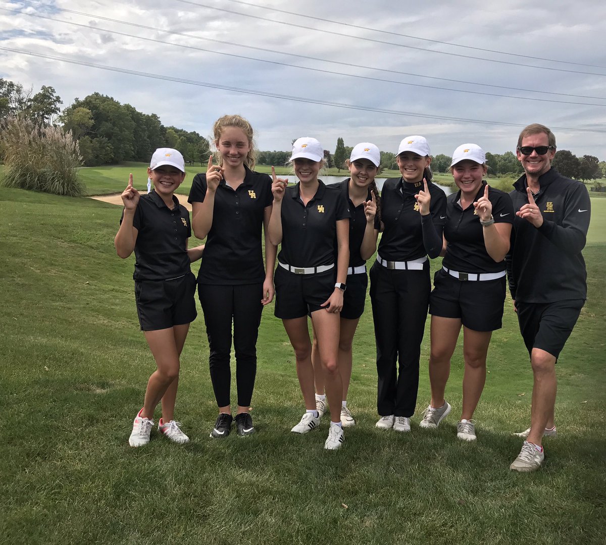 ua_girlsgolf's tweet photo. OCC CHAMPS!!! It was a tough round but we still pulled through! #playforstate https://t.co/xMWiqiHVem