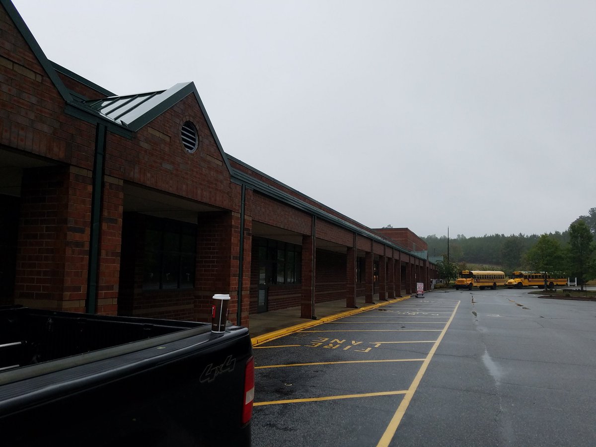 DrHathcock's tweet photo. Hoping our Marlins are all safe, warm &amp; dry today No damage to the school, but no power yet! Principal has coffee, all is good @mta_marlins https://t.co/x8nTbH66Q5