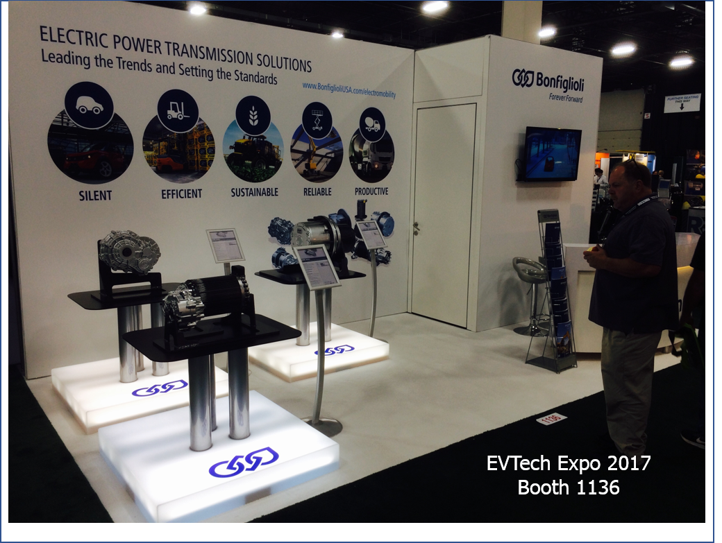 BonfiglioliUSA's tweet photo. Day 1 @EVTechExpo! The future is #electriccars & #hybridvehicles. We r ready w/ electric #powertransmission solutions #WeHaveAGearboxForThat https://t.co/eoz9YFpFib