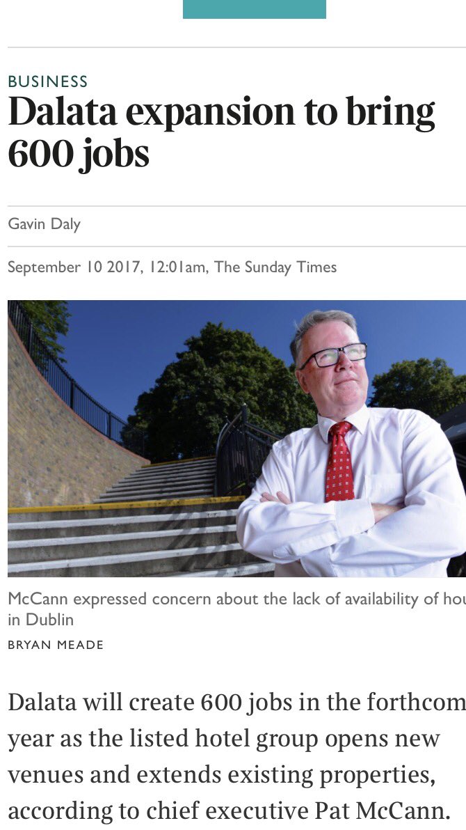 @Dalatahotels brings 600 new jobs to Ireland in the next year! 5 brand new hotels &amp; expansions.Check out dalatahotelgroup.com/careers for more!