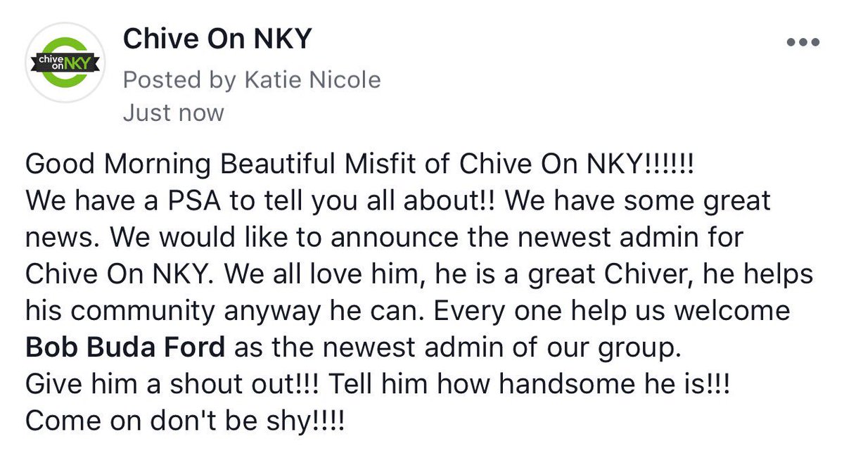 nkychive's tweet photo. Help us welcome one of our great chivers to our admin family!!!! @FordKybuda27 #nkychive #chivefamily #chivelove https://t.co/1kj0SWYBF8