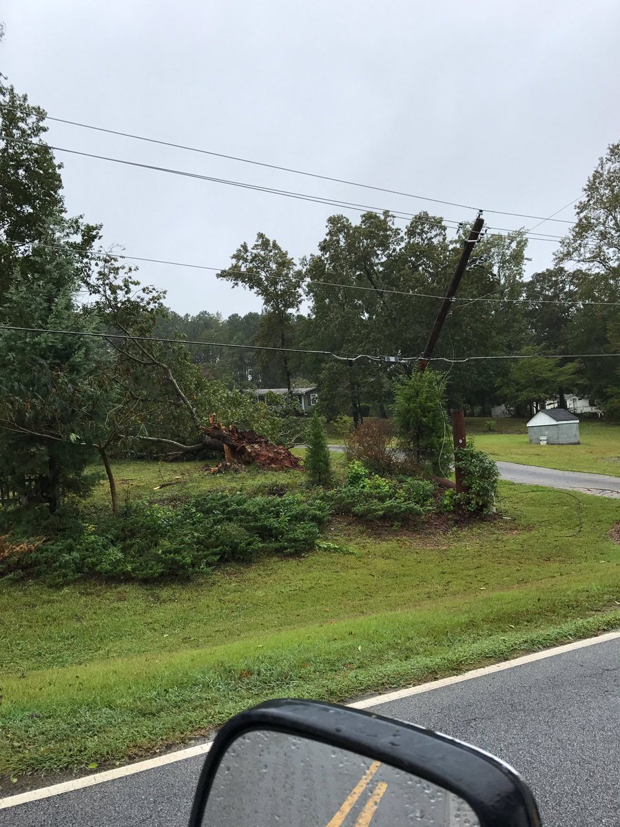 We are going on 24 hrs without power here. Power lines and trees down all over Oxford. Thankful this fell on our (new) deck &amp; not the house!