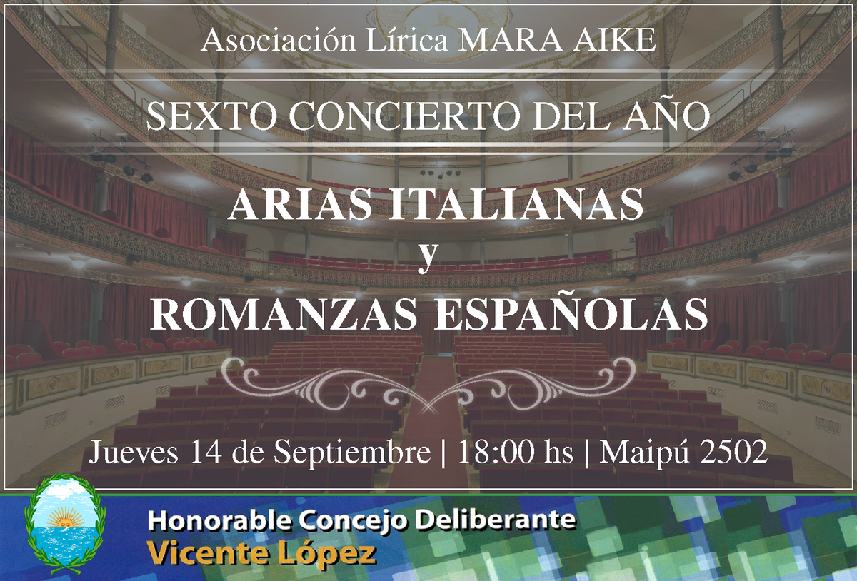HcdVLopez's tweet photo. La Asociación Lírica Mara Aike, presenta, este Jueves 14 de Septiembre, desde las 18:00 hs, su Sexto Concierto del Año. https://t.co/bCnAFAUutH