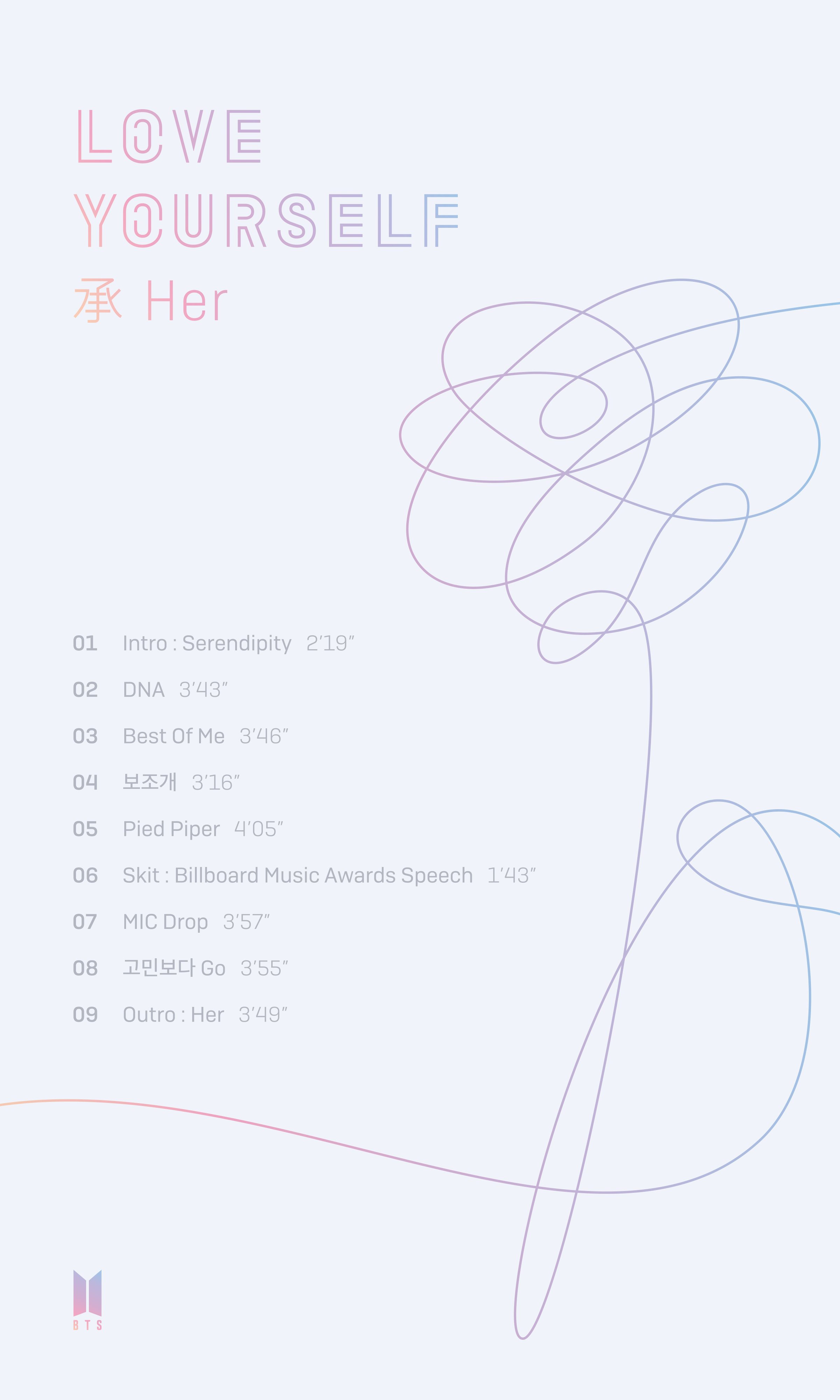 Info Bts Love Yourself 承 Her Tracklist