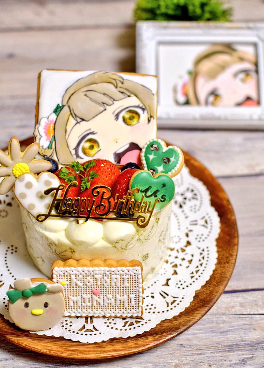 あーやん ラブライブ M S衣装担当 南ことりちゃん Happybirthday お菓子作り好きな人と繋がりたい ラブライブ好きな人rt キャラクターケーキ アイシングクッキー ラブライブケーキ 南ことり生誕祭17 南ことり誕生祭17 南ことり生誕祭