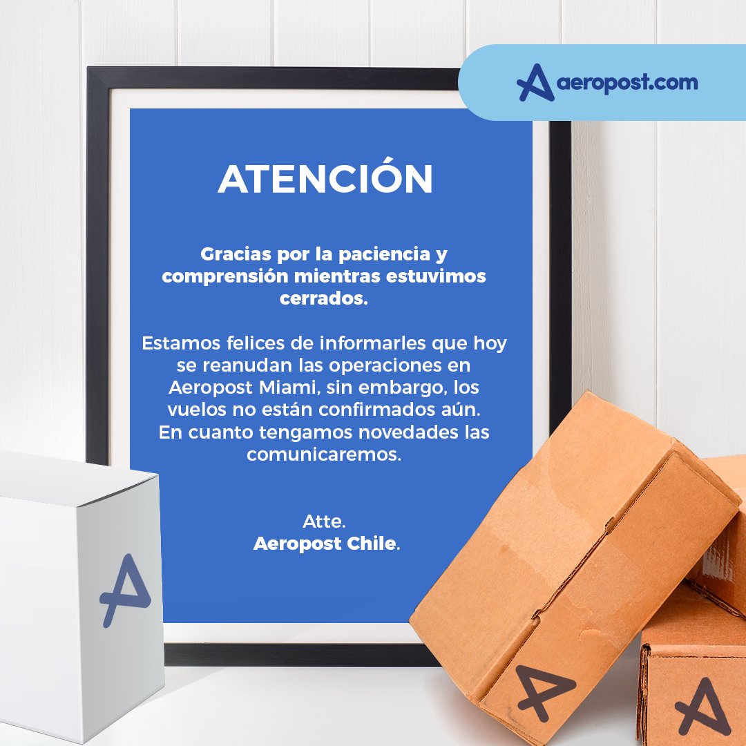 Aeropostscl's tweet photo. ¡RECUERDA! Si tienes consultas, puedes contactarnos a apchile@aeropost.com o a nuestros teléfonos de contacto; 22 519 9000, 22 946 8545. https://t.co/ScSimiuz6c