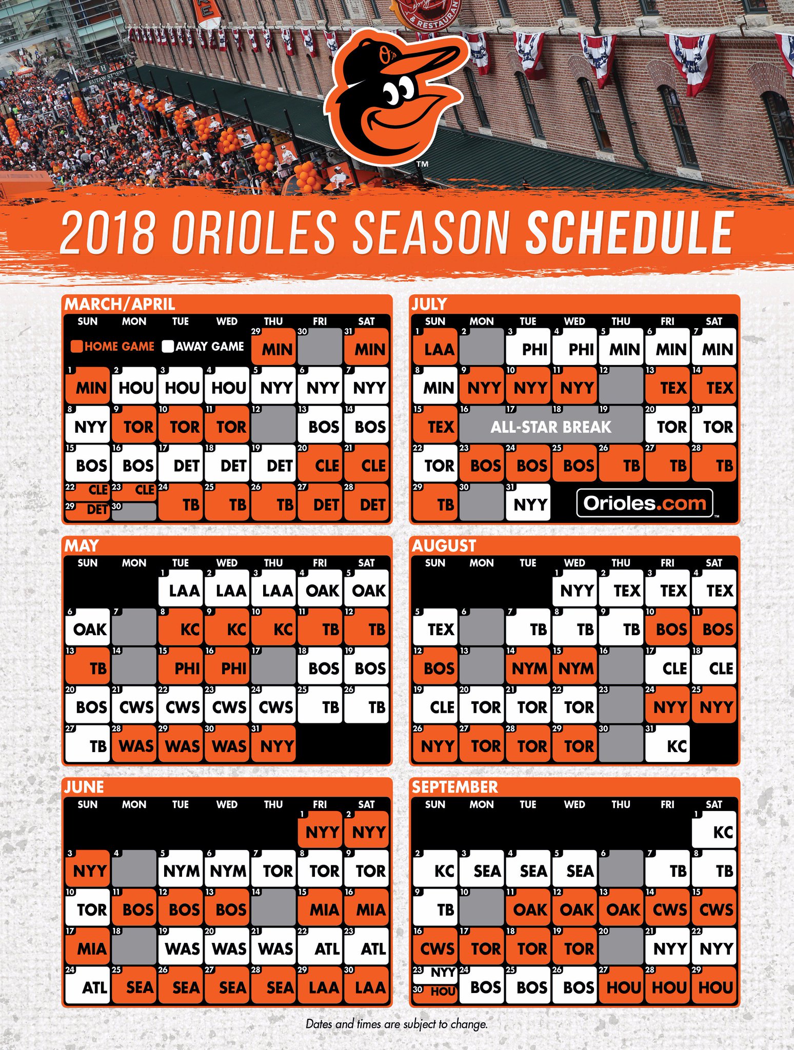 baltimore-orioles-on-x-orioles-announce-2018-schedule-opening-day-at-oriole-park-at-camden-yards-on-thursday-march-29-v-minnesota-https-t-co-ahkhcheiir-https-t-co-wyxfgvkork-x