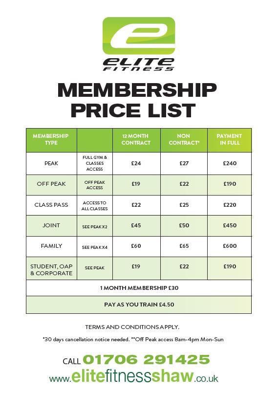 Elite Fitness on X: Membership Price List as requested. Also