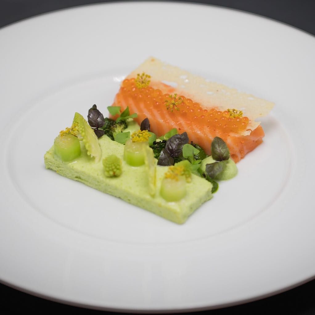 Confit Ora King Salmon, Finger Lime, Broccoli, Romanesco Cauliflower
Basil Pistou, “Sauce Escabèche” #JeanFrançois… ift.tt/2h0jRBb