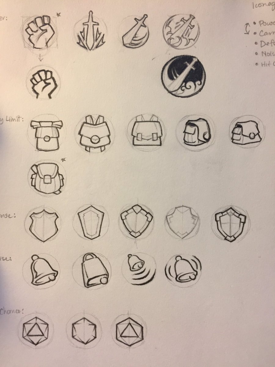 corrydamey's tweet photo. Working hard on graphics/illustrations and got some icons concepts for #dungeonsofinfinity Will be on #kickstarter Oct. 21st! https://t.co/1OknUpcBVw