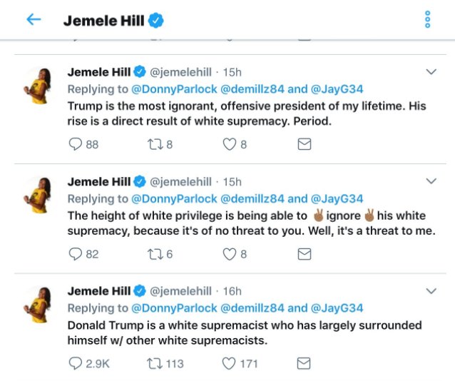 Jemele Hill deleted these Trump-white supremacist tweets