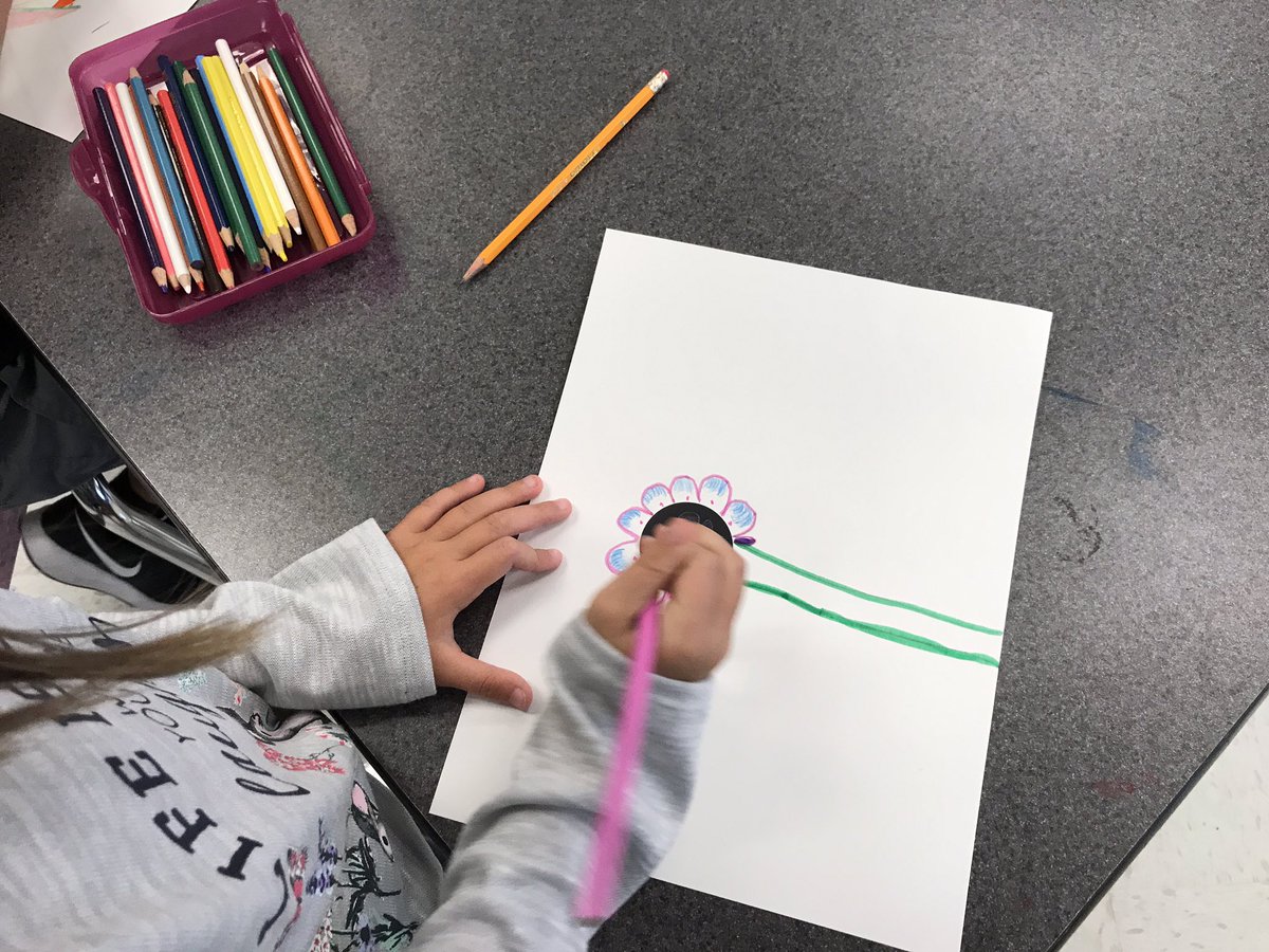 2nd gr.  Read The Dot by Peter Reynolds.  Now drawing "what can you create from a dot?!" <a href="/stespatriots/">STESPatriots</a>