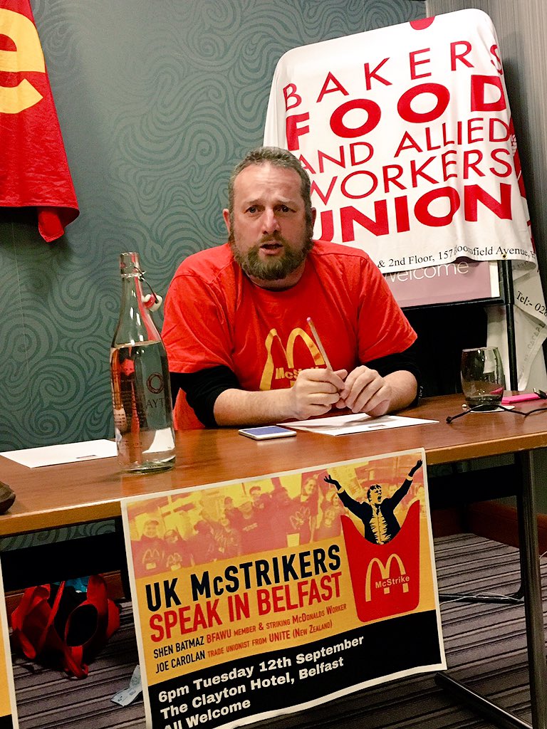Joe Carolan talks about experience of trying to mobilise workers of globalised corporations - 'iconic brands' - of 21st century. #McStrike