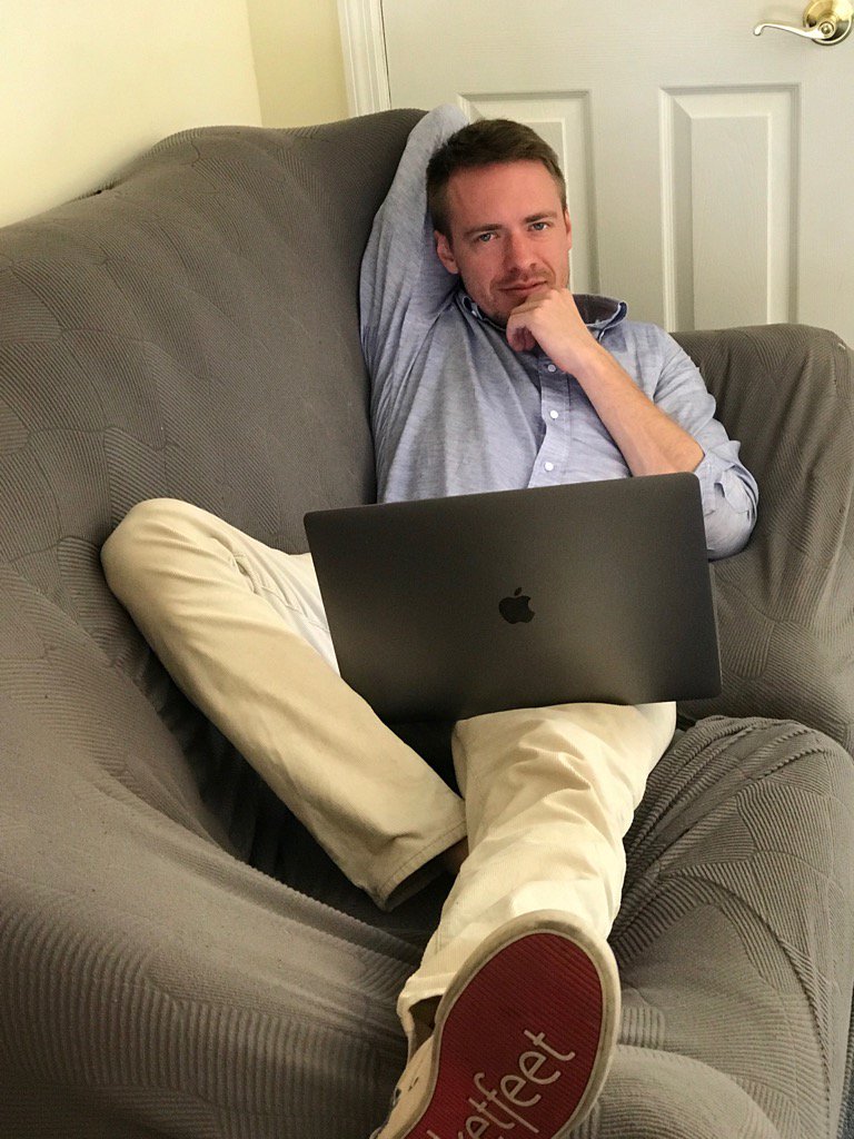 daverbach's tweet photo. How our CTO @raphaelb watches the Apple announcement. @iphonelife https://t.co/EFGwMzNEMh